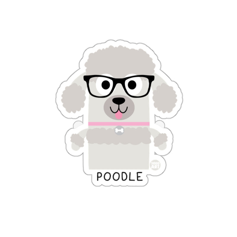 Load image into Gallery viewer, Cute Poodle with Glasses Cartoon Character Sticker
