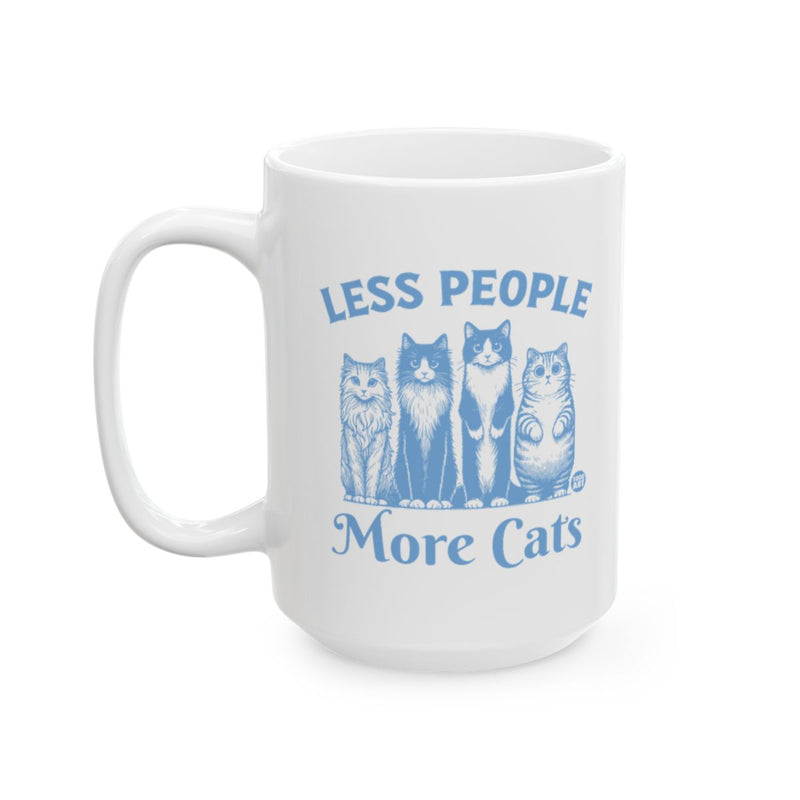 Load image into Gallery viewer, Less People More Cats White Ceramic Mug for Cat Lovers
