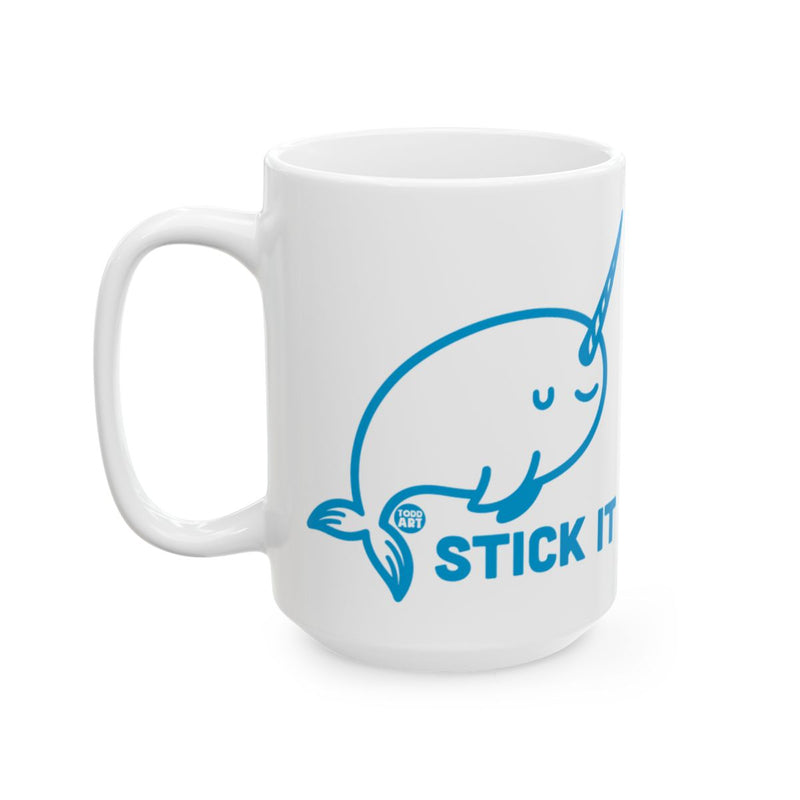Load image into Gallery viewer, Stick It Narwhal Coffee Mug Fun and Cute Design
