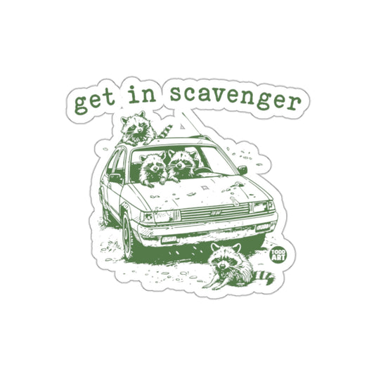 Get In Scavenger Raccoons in a Car Funny Carpool sticker