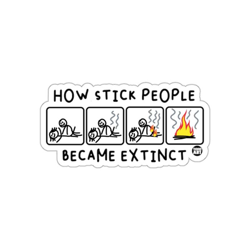 Load image into Gallery viewer, How Stick People Became Extinct Funny Sticker
