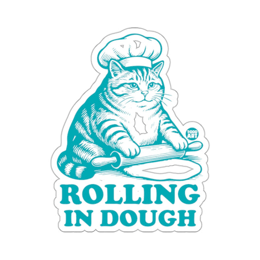 Chef Cat Rolling In Dough Funny Baker Kitten Art 