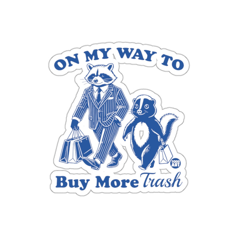 Load image into Gallery viewer, On My Way To Buy More Trash Raccoon and Skunk sticker
