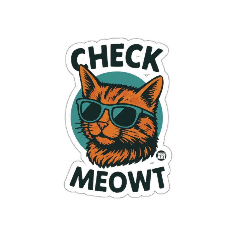 Load image into Gallery viewer, Check Meowt Cool Cat Wearing Sunglasses Graphic sticker
