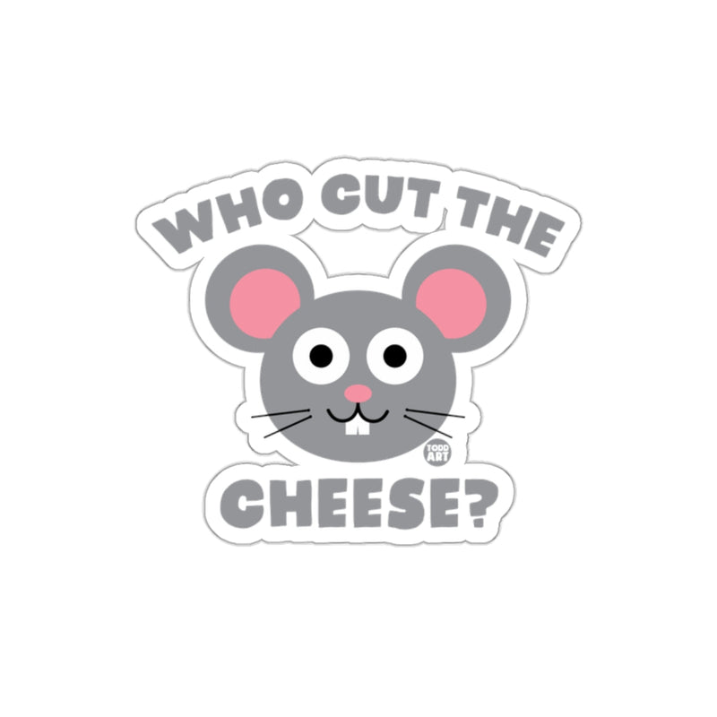 Load image into Gallery viewer, Who Cut The Cheese Mouse Design Sticker
