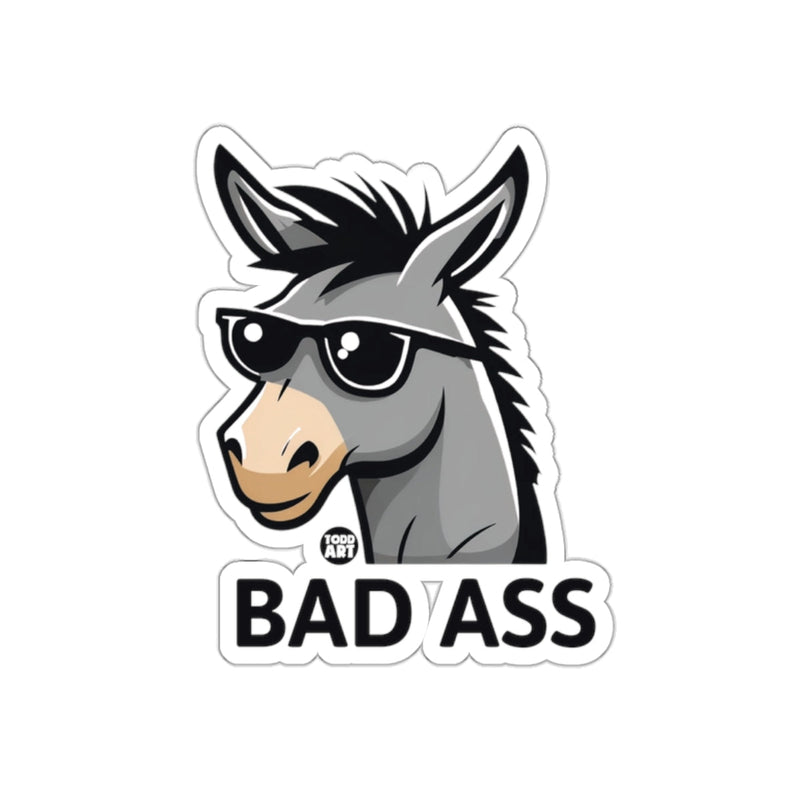 Load image into Gallery viewer, Cool Bad Ass Donkey with Sunglasses Sticker Design
