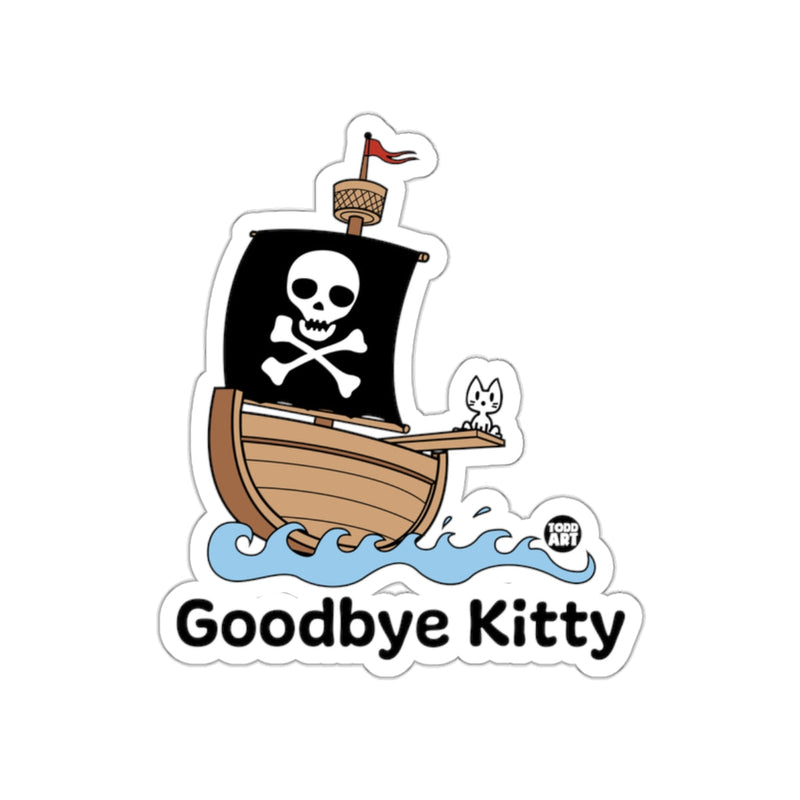 Load image into Gallery viewer, Goodbye Kitty Pirate Ship Sticker for Fun Decals
