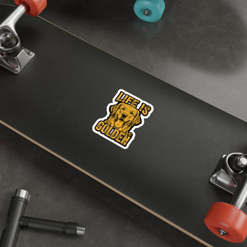 Load image into Gallery viewer, Life Is Golden Dog Skateboard Sticker
