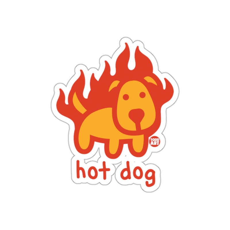 Load image into Gallery viewer, Cute Hot Dog Design with Flames Sticker Product
