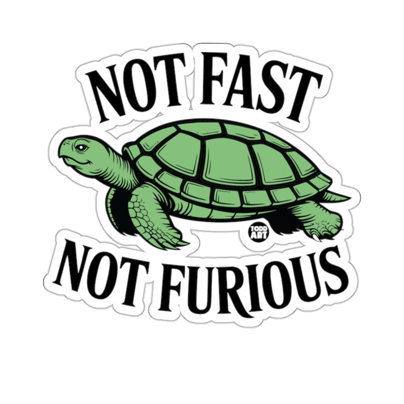 Load image into Gallery viewer, Not Fast Not Furious Green Turtle Cartoon 
