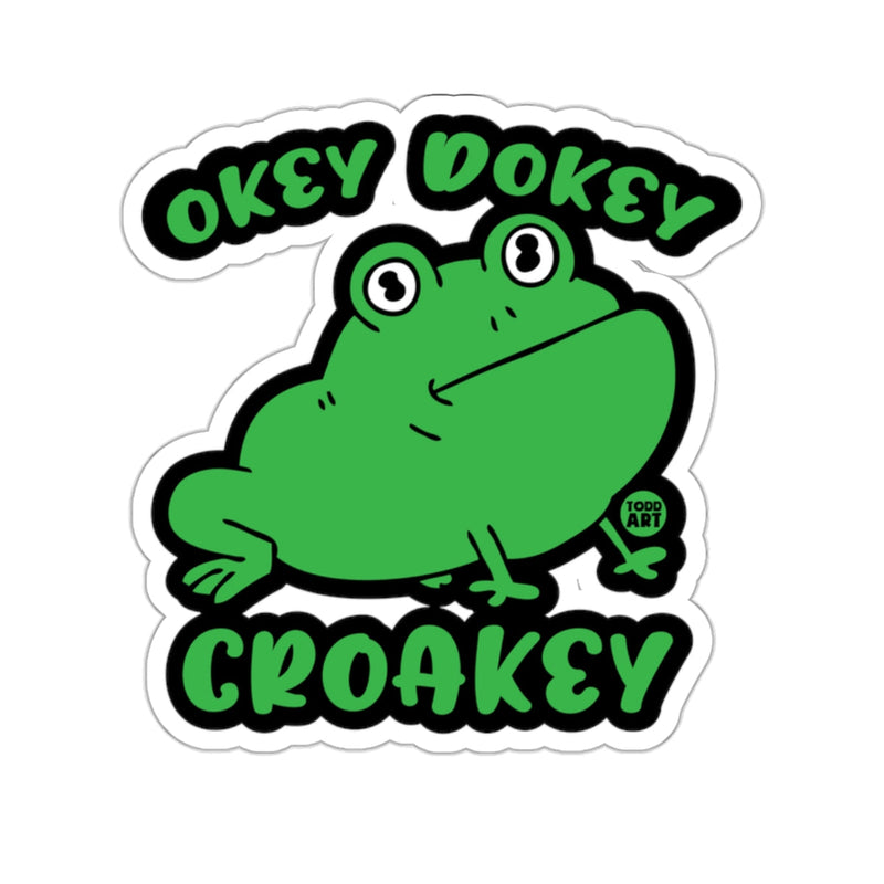 Load image into Gallery viewer, OKEY DOKEY CROAKEY green frog cute cartoon 

