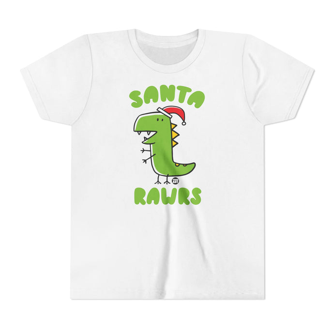 Dinosaur Santa Kids Christmas Tee, Cute Dinosaur Holiday Children's Shirt, Santa Rawrs Xmas Tee Kids
