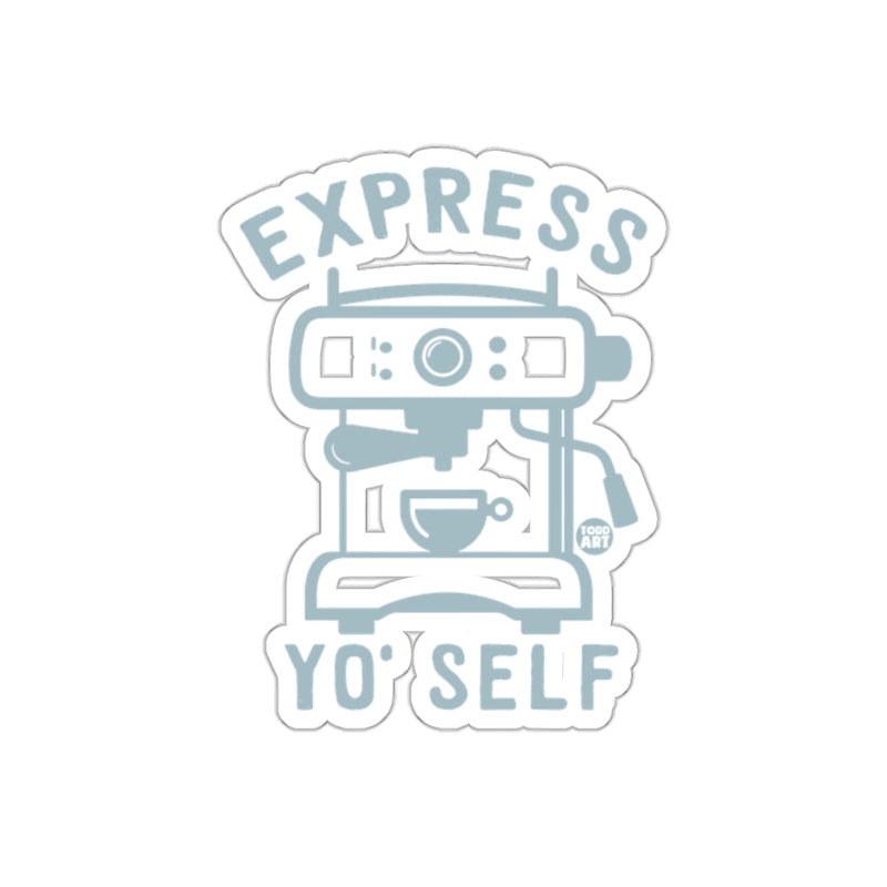 Load image into Gallery viewer, Express Yo Self Coffee Machine Sticker Product
