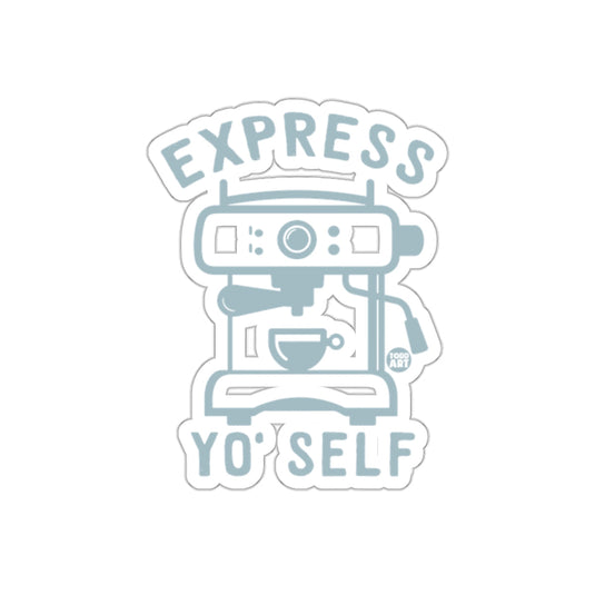 Express Yo Self Coffee Machine Sticker Product