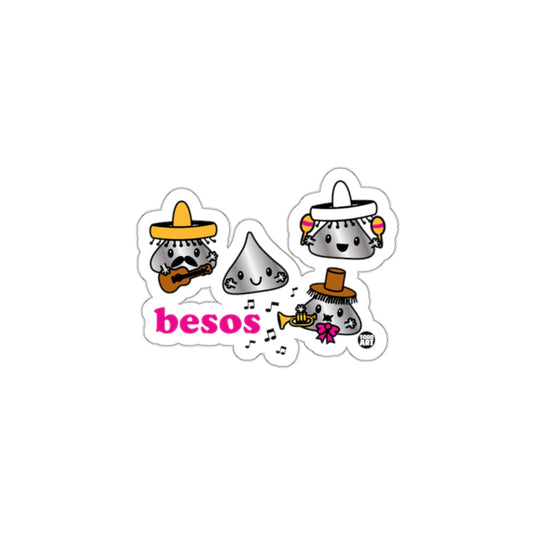 Cute Besos Kisses Cartoon Sticker for Fun Adhesions