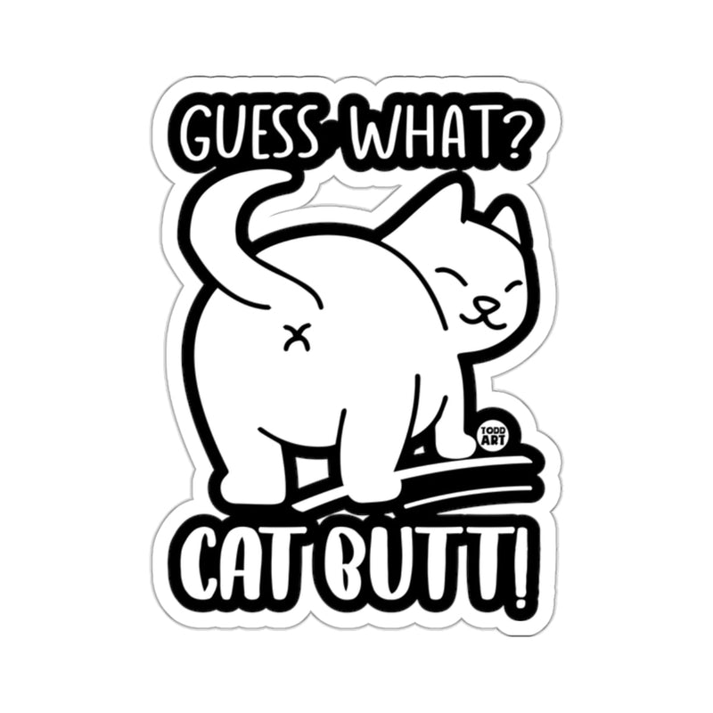 Load image into Gallery viewer, Guess What Cat Butt Funny Sticker for Cat Lovers
