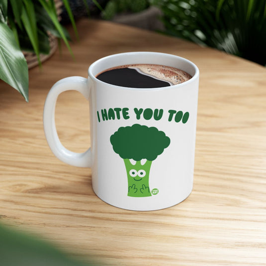 Funny I Hate You Too Broccoli Character Mug