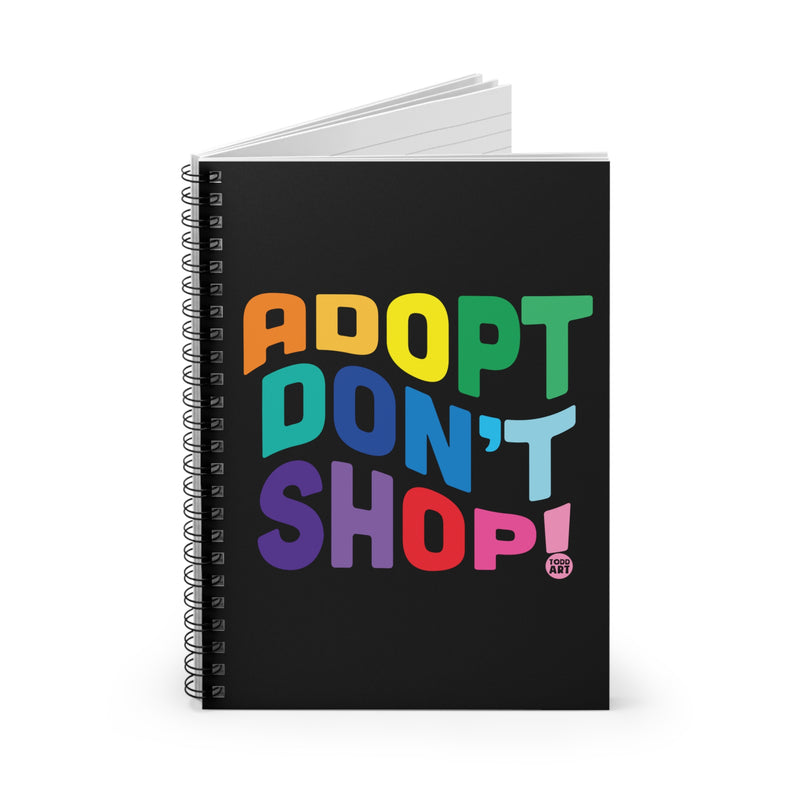 Load image into Gallery viewer, Adopt Don&#39;t Shop Rainbow Dog Spiral Notebook - Ruled Line, Cute Dog Notebooks
