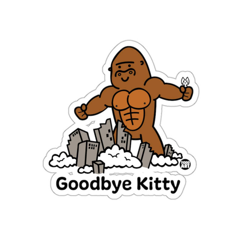 Load image into Gallery viewer, Goodbye Kitty Holding Cat in Destroyed City Sticker
