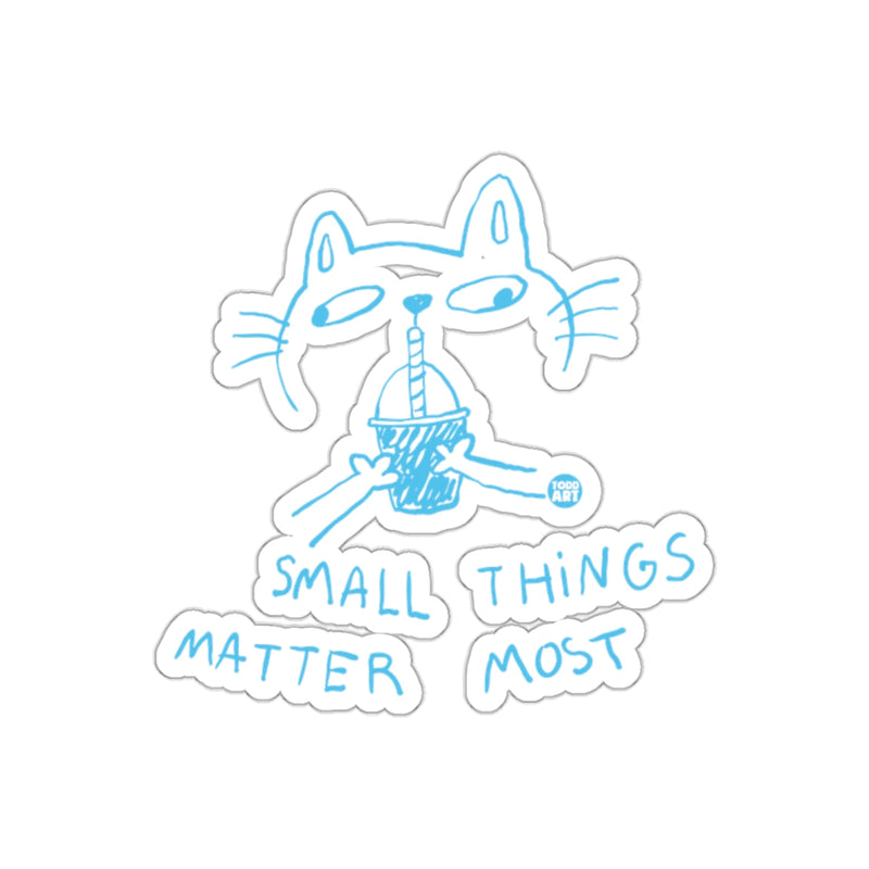 Load image into Gallery viewer, Small Things Matter Most Cat Sticker Illustration
