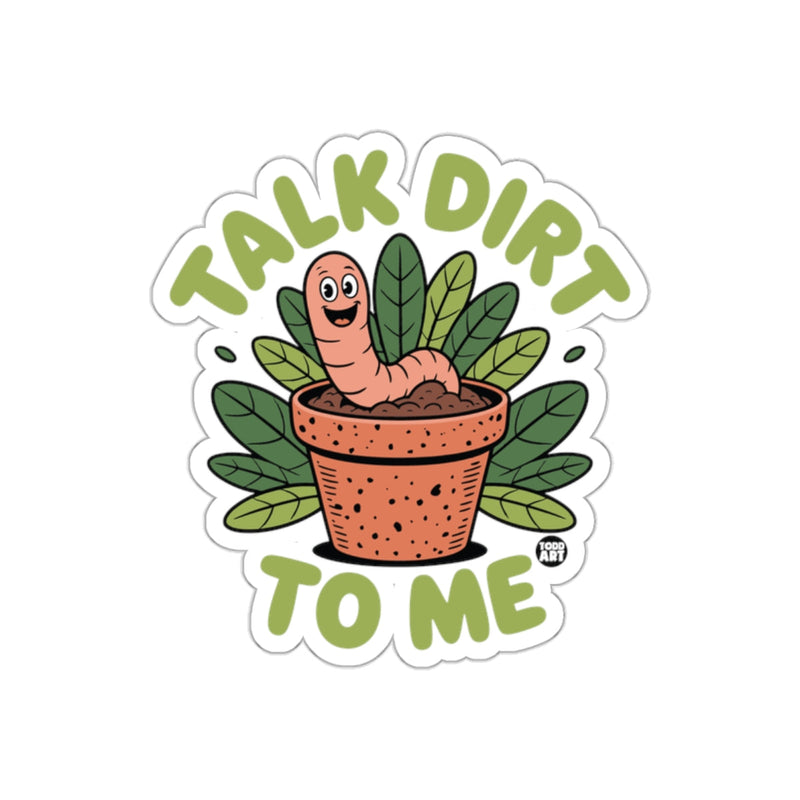 Load image into Gallery viewer, Talk Dirt To Me Worm in Flower Pot Garden sticker
