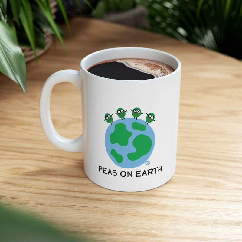 Load image into Gallery viewer, Peas on Earth Funny Coffee Mug for Eco Friendly Gift
