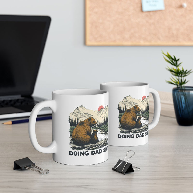 Load image into Gallery viewer, Doing Dad Stuff Bear Dad Coffee Mug with Bear and Cub
