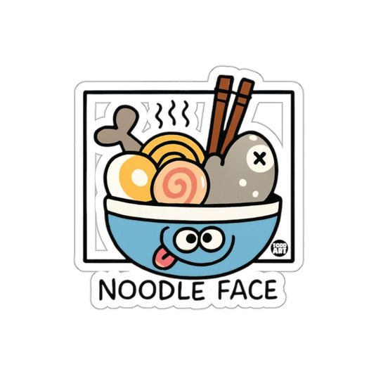 Funny Noodle Face Cartoon Bowl Sticker