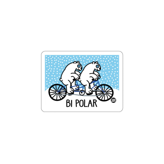 Funny Bi Polar Bears Riding Bicycle Sticker