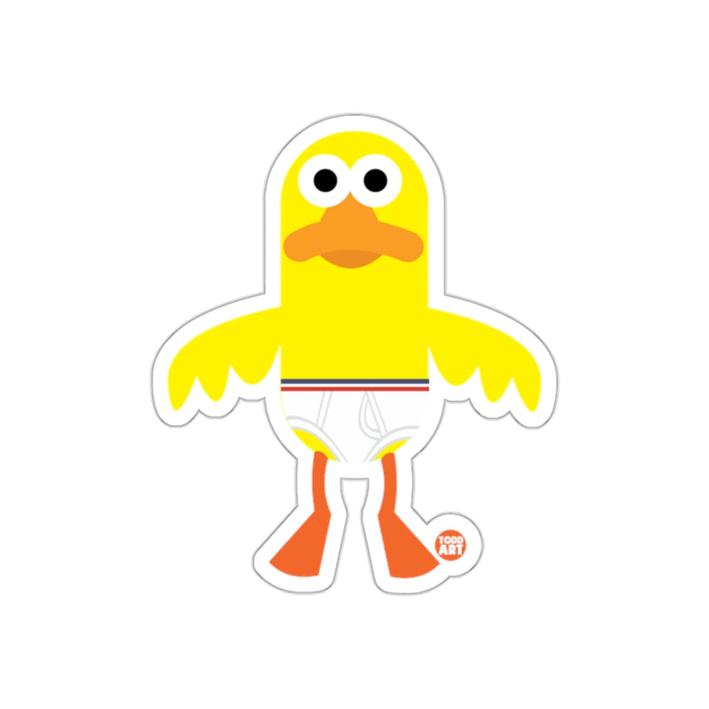 Load image into Gallery viewer, Funny Cartoon Yellow Duck in Underwear Sticker
