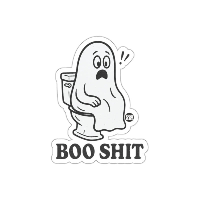 Load image into Gallery viewer, Hilarious Ghost on Toilet with Boo Shit Text sticker
