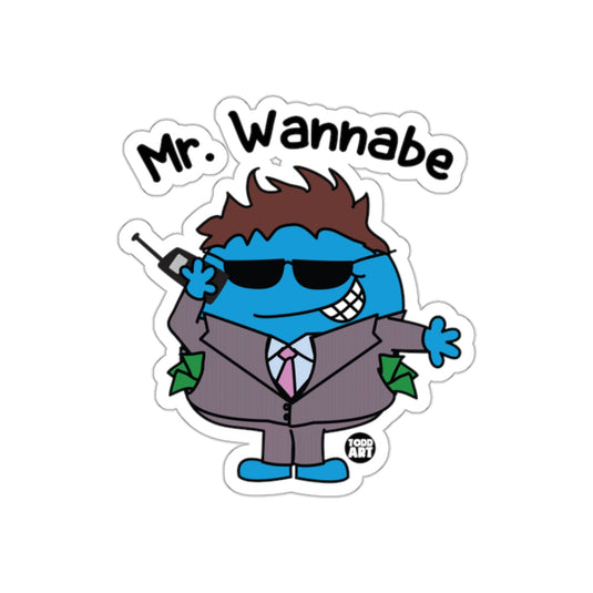 Mr. Wannabe Cartoon Character Sticker for Laptops