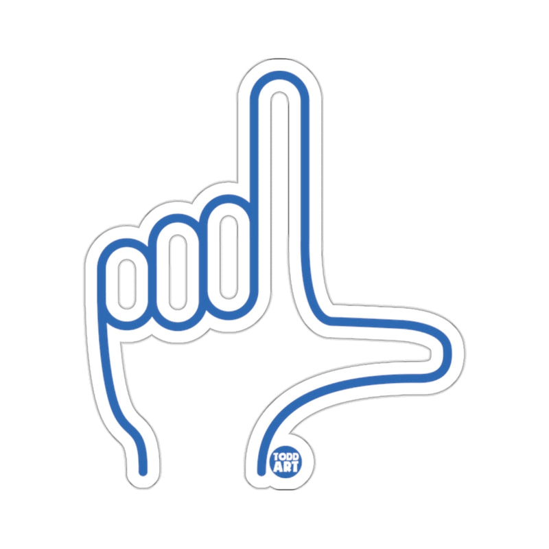 Load image into Gallery viewer, Blue Hand L Sign Todd Art Graphic Design 
