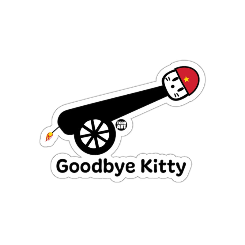 Load image into Gallery viewer, Goodbye Kitty Funny Sticker Vintage Style Decal
