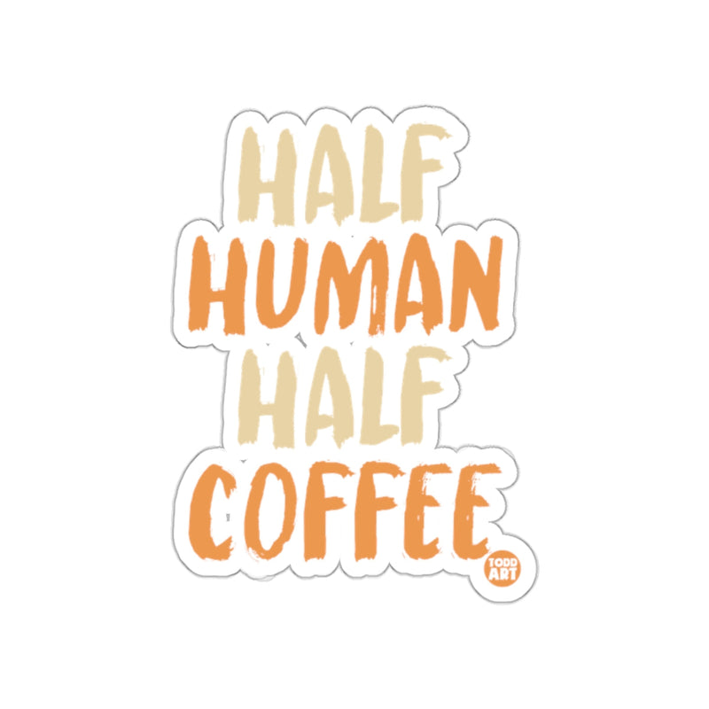 Load image into Gallery viewer, Half Human Half Coffee Sticker Fun Creative Design
