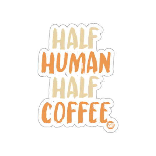 Half Human Half Coffee Sticker Fun Creative Design