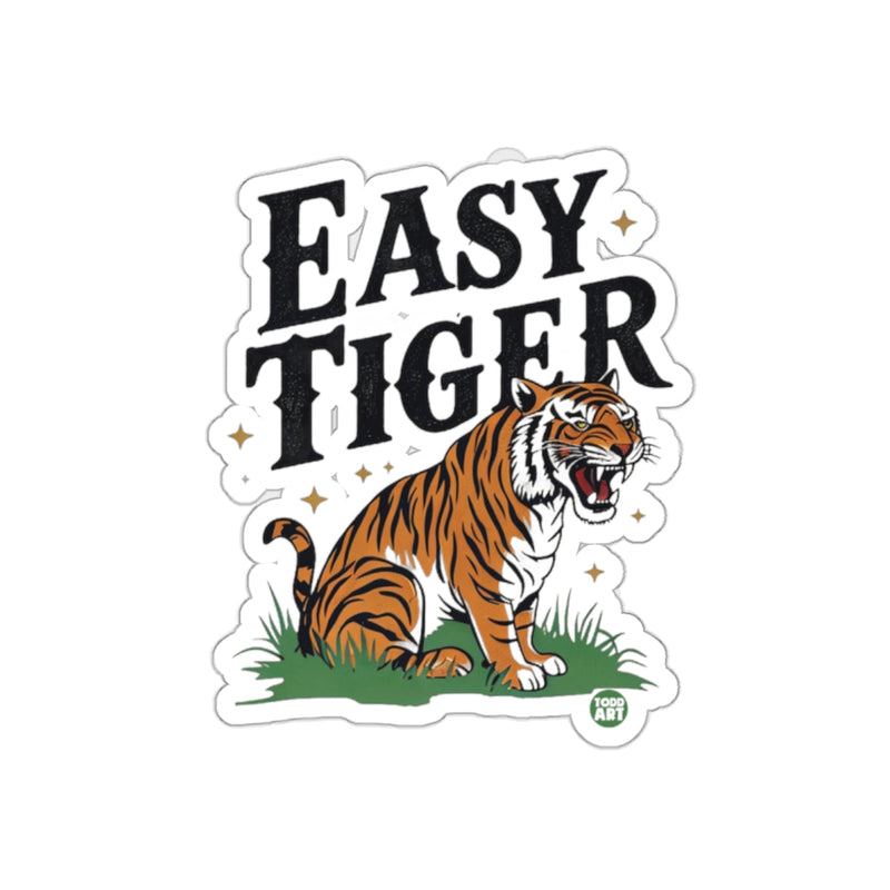 Load image into Gallery viewer, Easy Tiger Roaring Sticker Graphic Art Print Product
