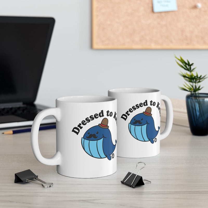 Load image into Gallery viewer, Dressed to Krill Whale Mustache Cup Coffee Mug
