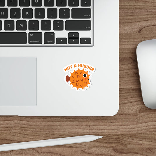 Not A Hugger Spiky Pufferfish Cartoon Cute Sticker 