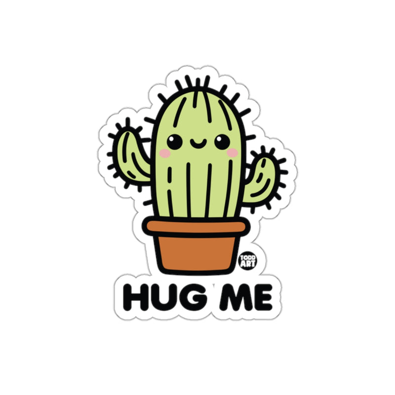 Load image into Gallery viewer, Cute Cactus with Hug Me Text Sticker Product
