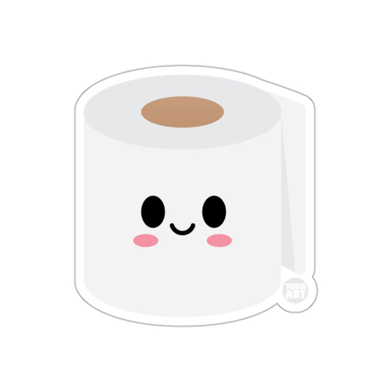 Load image into Gallery viewer, Cute Smiling Toilet Paper Roll Kawaii Sticker Product
