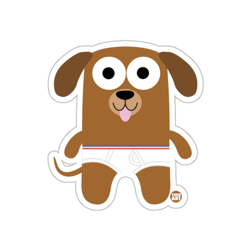 Load image into Gallery viewer, Adorable Cartoon Brown Dog in White Shorts Sticker
