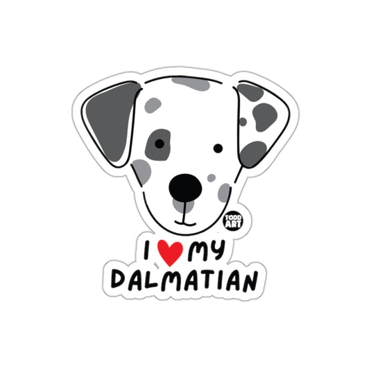I Love My Dalmatian Cute Dog Design Sticker