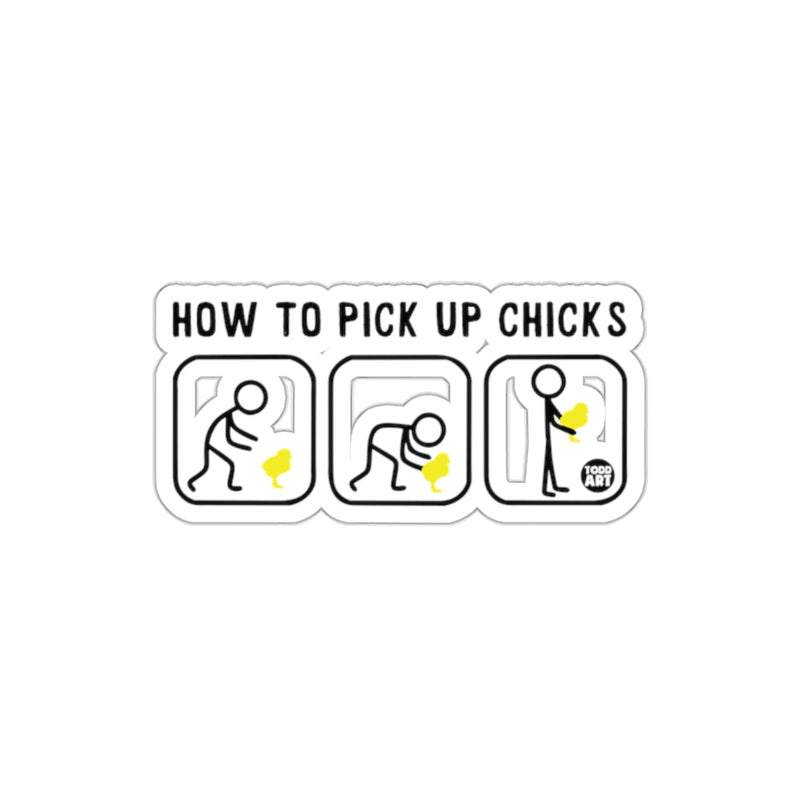 Load image into Gallery viewer, How to Pick Up Chicks Funny Illustration Sticker
