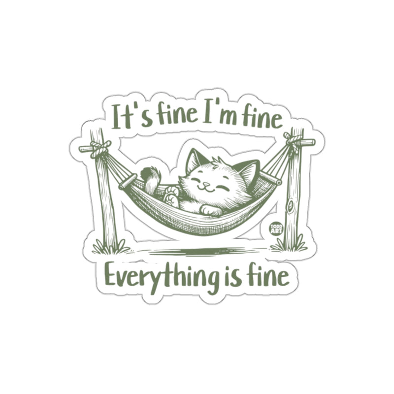 Load image into Gallery viewer, It's Fine I'm Fine Everything Is Fine Funny Cat sticker
