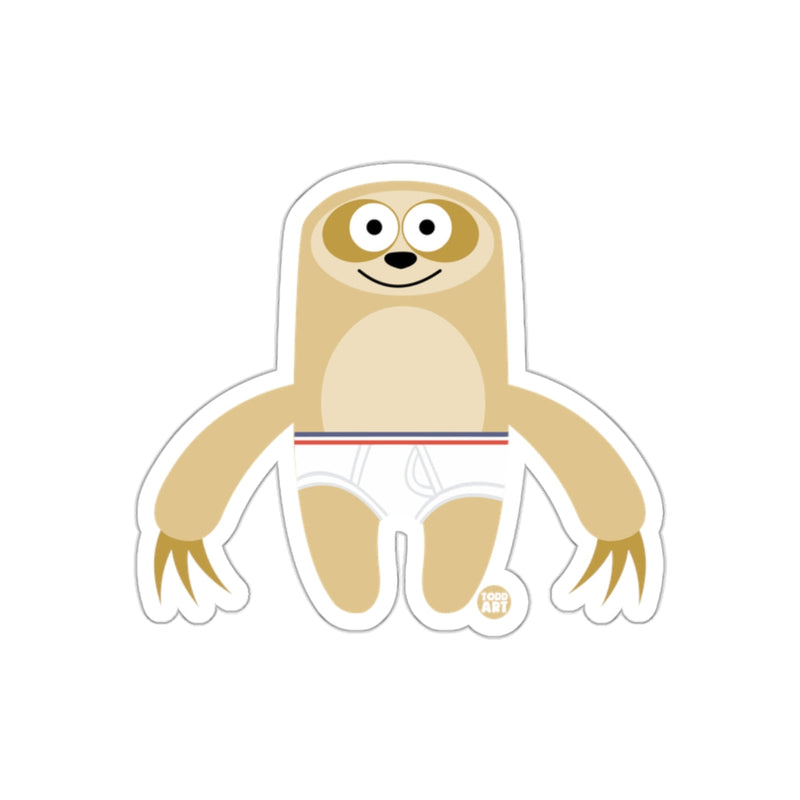 Load image into Gallery viewer, Smiling Sloth in Underwear Cartoon Character Sticker
