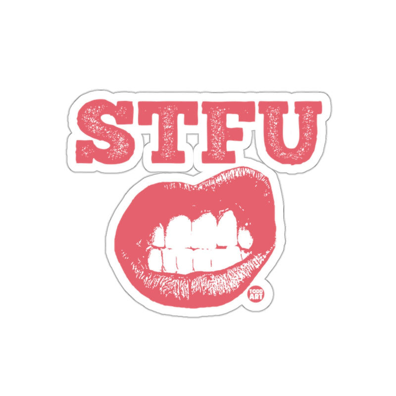 Load image into Gallery viewer, Bold STFU Graphic Design with Red Lips Sticker
