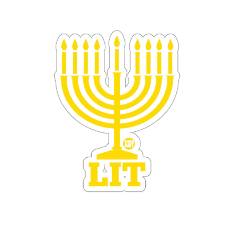 Load image into Gallery viewer, LIT Yellow Menorah Design for Hanukkah Celebrations
