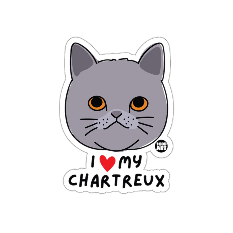 Load image into Gallery viewer, I Love My Chartreux Cute Cat Sticker for Pet Lovers
