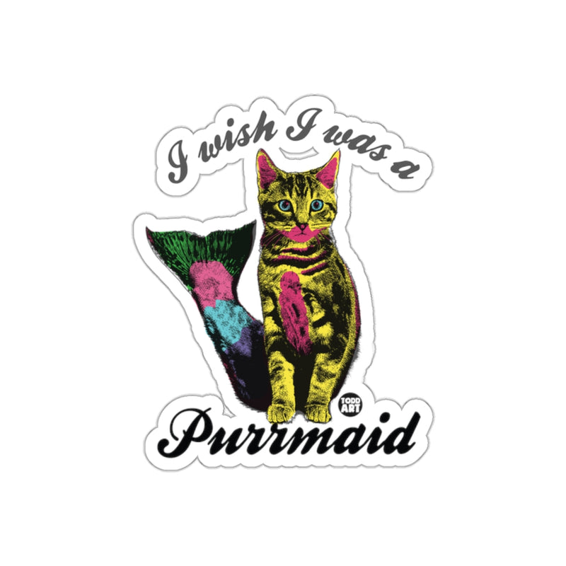 Load image into Gallery viewer, I Wish I Was a Purrmaid Cat Mermaid Sticker
